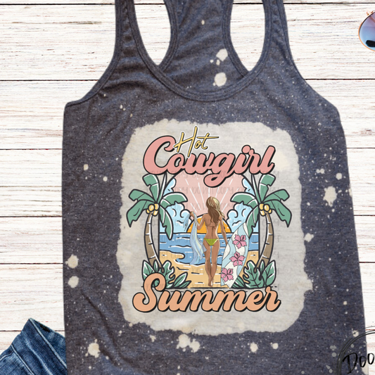 Hot Cowgirl Summer Bleached Tank Top