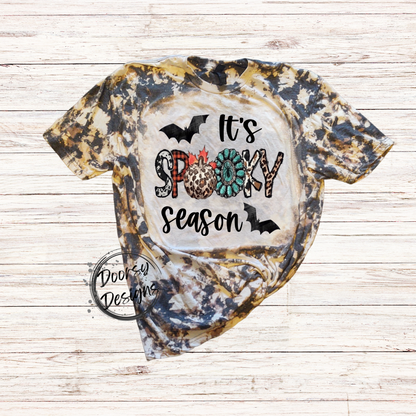 It's Spooky Season Bleached T-Shirt Country Western Version