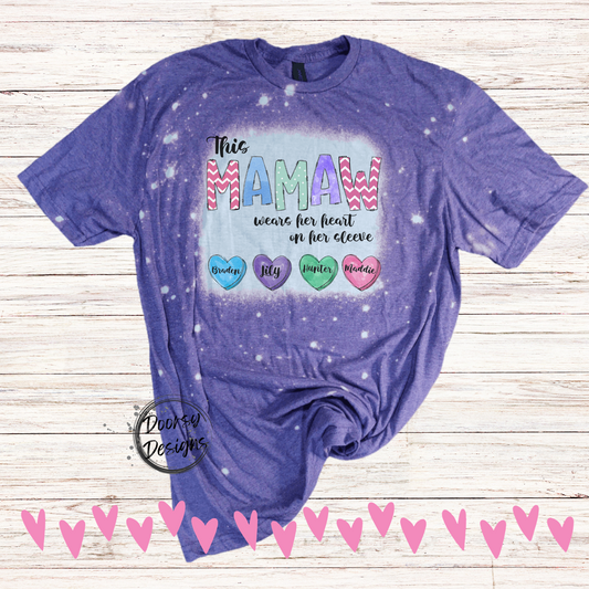 This MAMA wears her heart on her sleeve CUSTOM T-Shirt