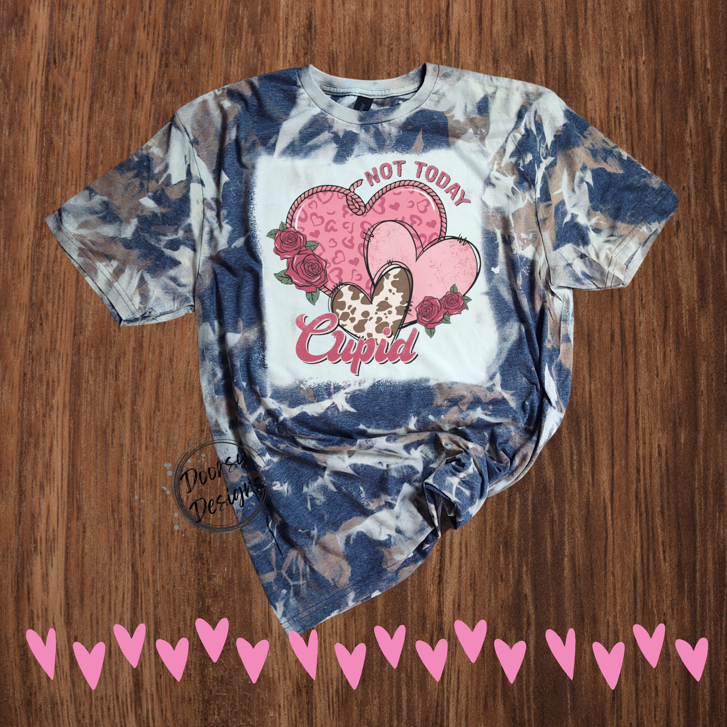 Cow Hide Bleached Two Tone Valentine's Day T-Shirts