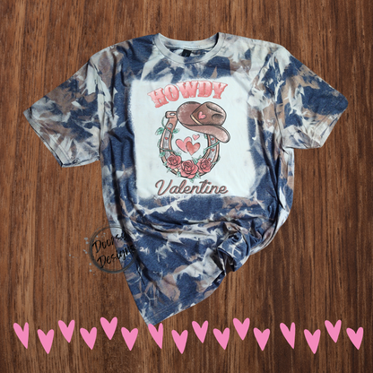 Cow Hide Bleached Two Tone Valentine's Day T-Shirts