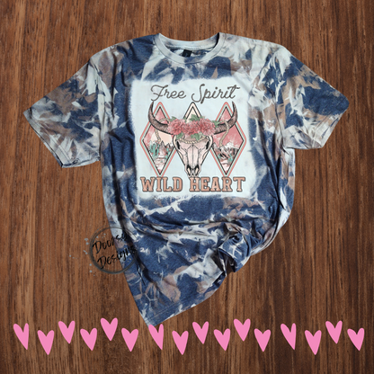 Cow Hide Bleached Two Tone Valentine's Day T-Shirts