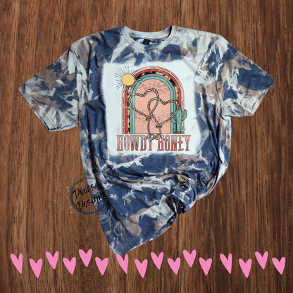 Cow Hide Bleached Two Tone Valentine's Day T-Shirts