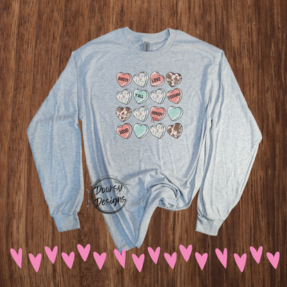 Multiple Long Sleeve Sublimation Valentines Shirts