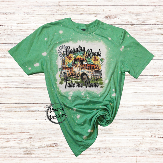 Country Roads Take Me Home Bleached T-Shirt