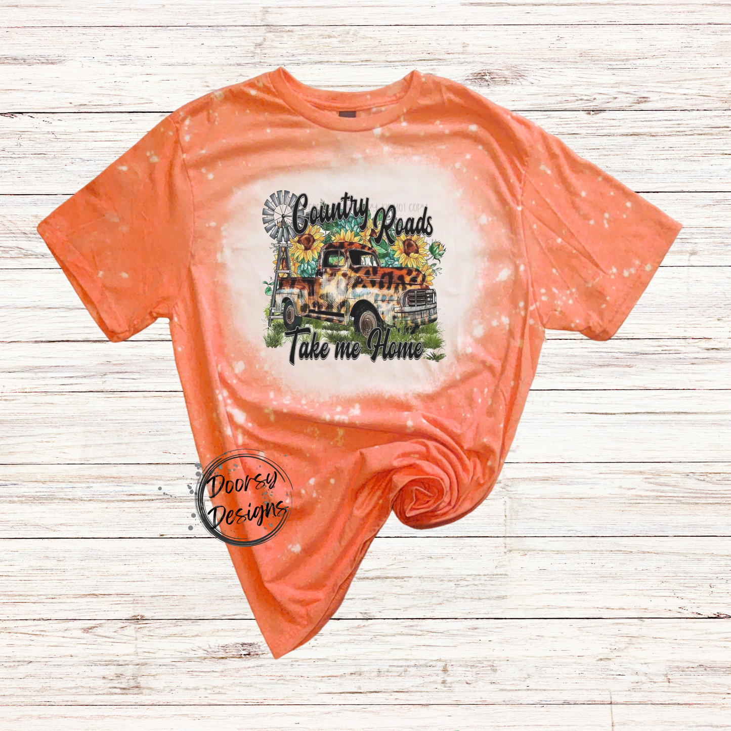 Country Roads Take Me Home Bleached T-Shirt