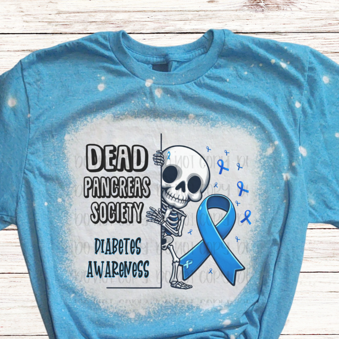 Dead Pancreas Society Bleached Diabetes Awareness Shirt