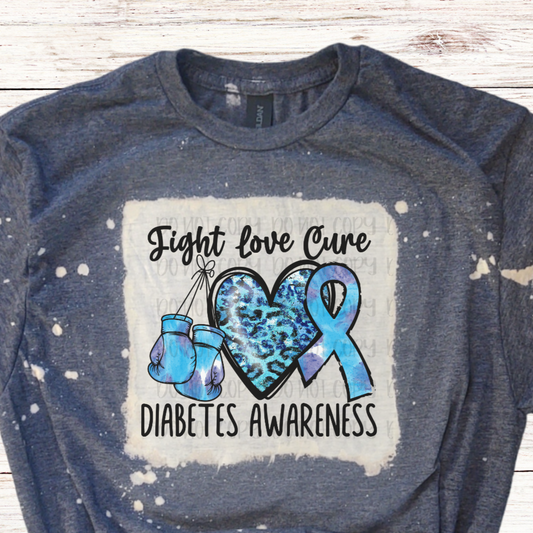 Fight Love Cure Diabetes Awareness Shirt