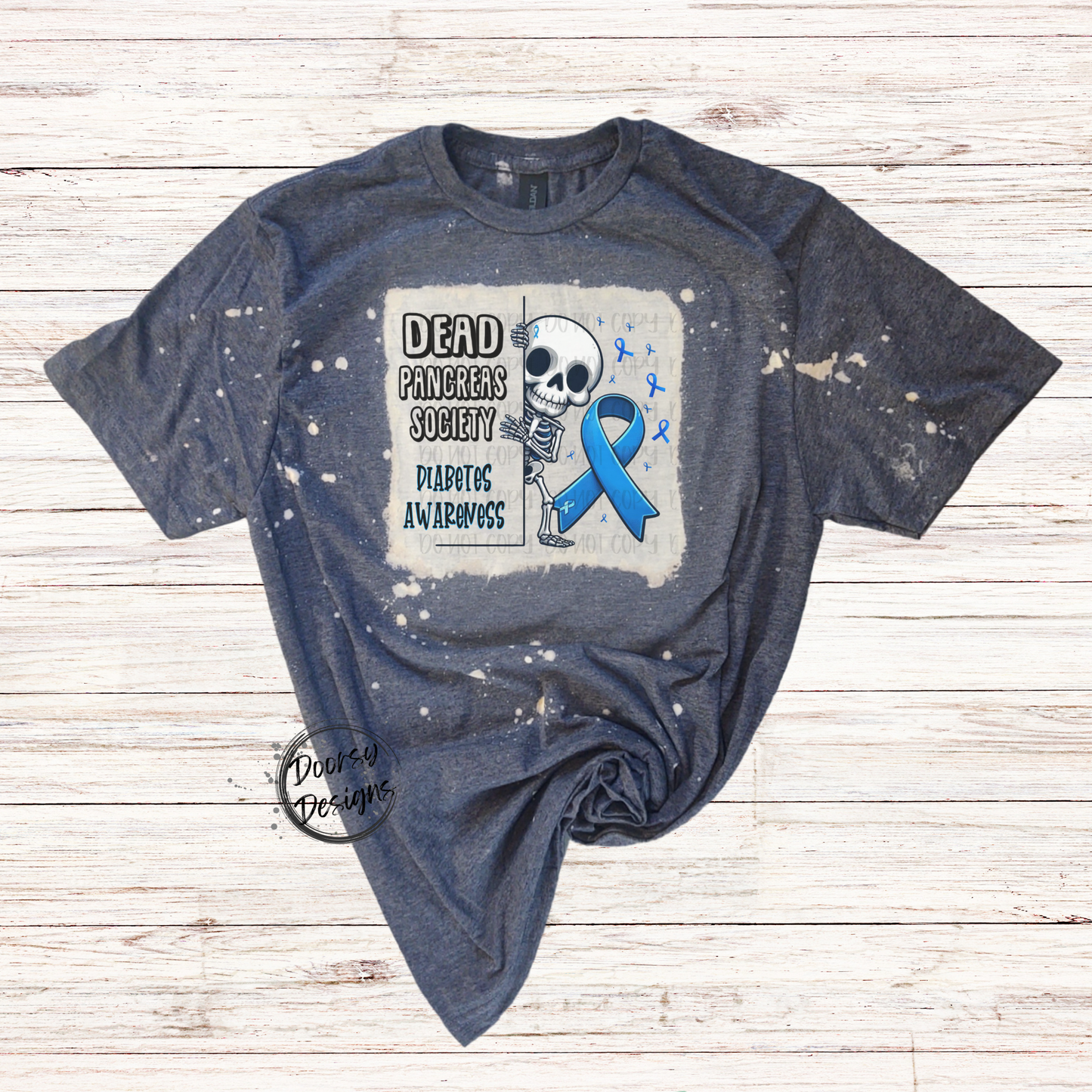 Dead Pancreas Society Bleached Diabetes Awareness Shirt