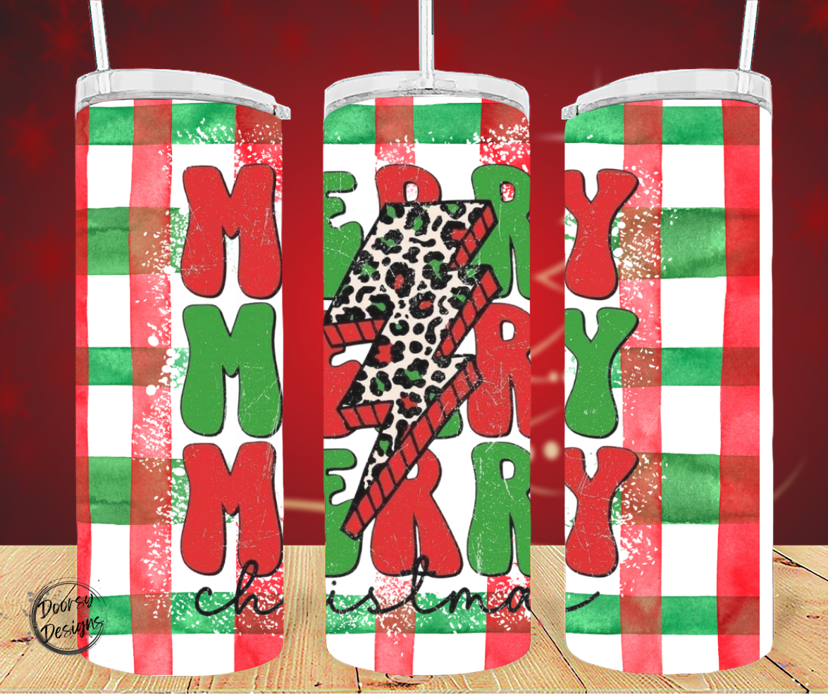 MERRY x3 Christmas 20oz Sublimation Tumbler Cup