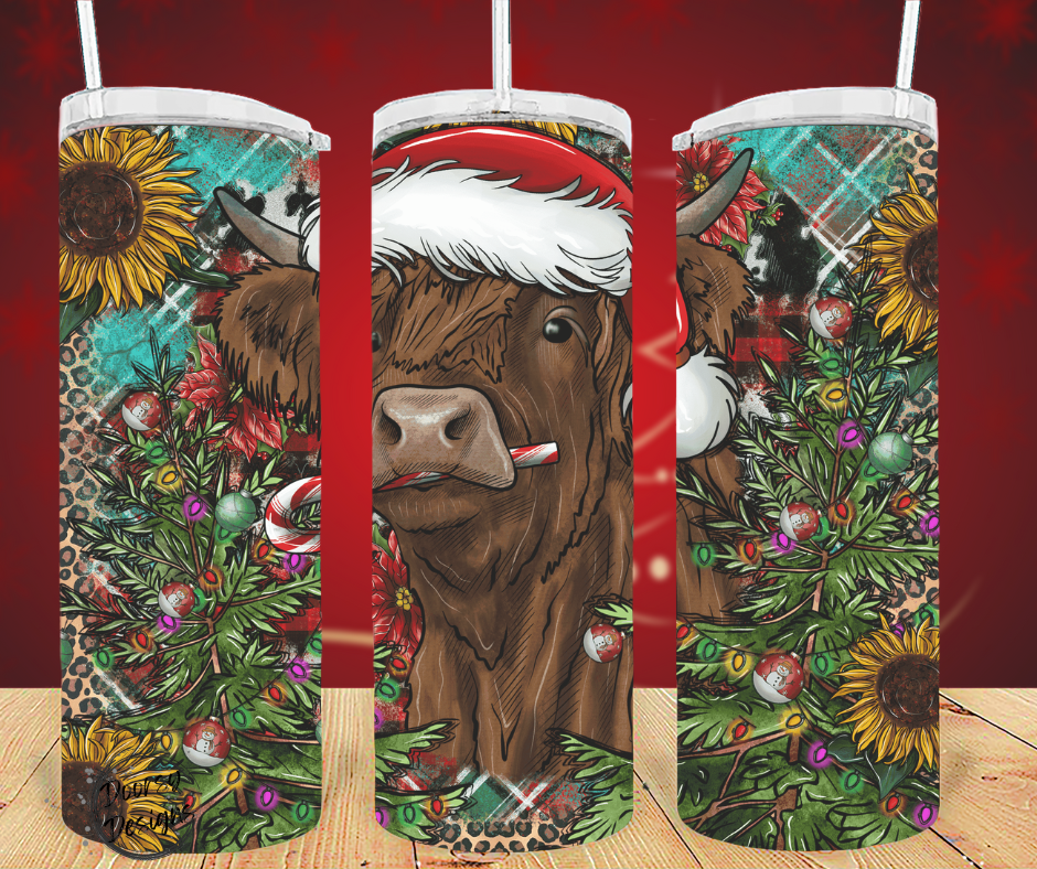 Christmas Cow 20oz Sublimation Tumbler Cup