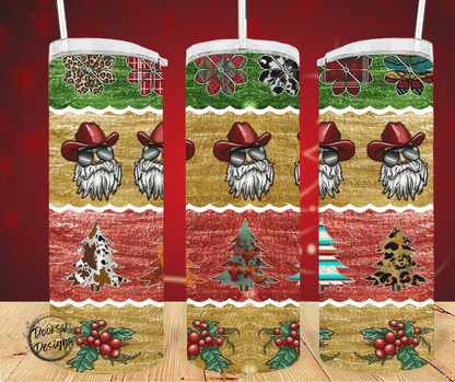 Western Santa Claus 20oz Sublimation Tumbler Cup