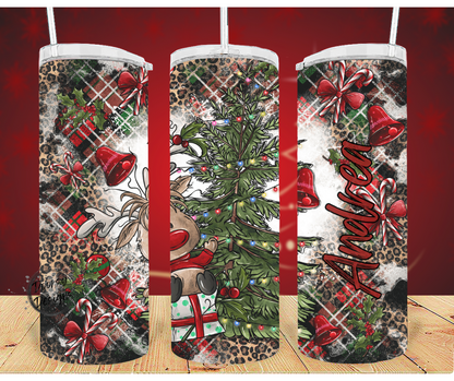 Christmas Tree and Reindeer 20oz Sublimation Tumbler Cup