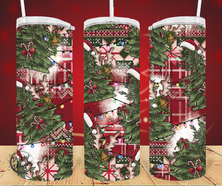 Western Christmas Trees 20oz Sublimation Tumbler Cup