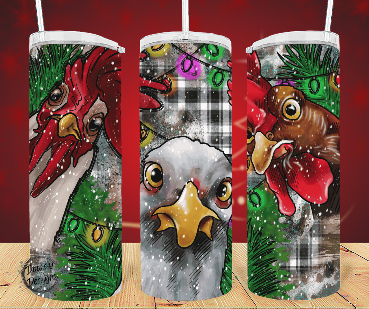 Christmas Chickens 20oz Sublimation Tumbler Cup