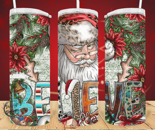 BELIEVE Christmas 20oz Sublimation Tumbler Cup