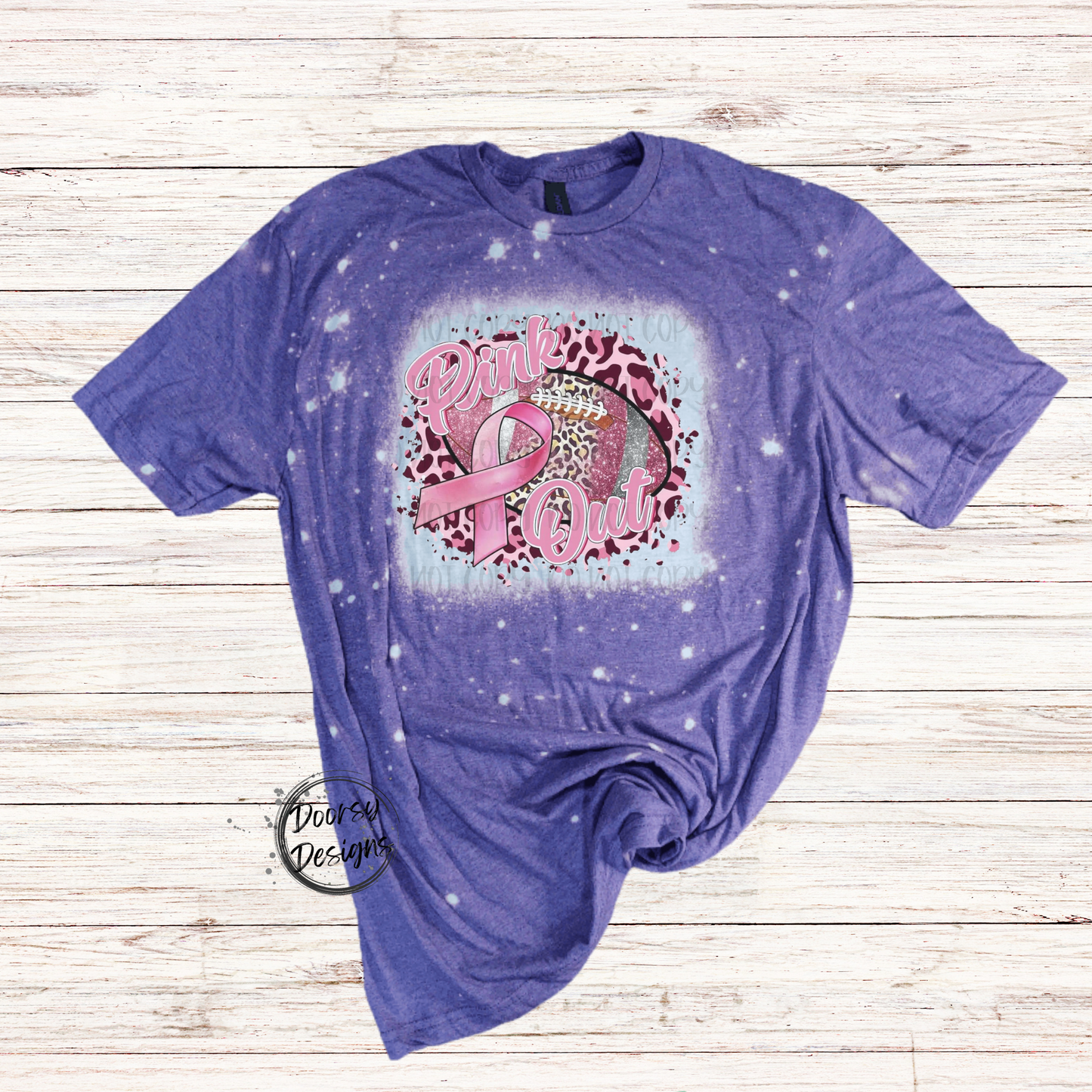 Pink Out Football Bleached Shirt