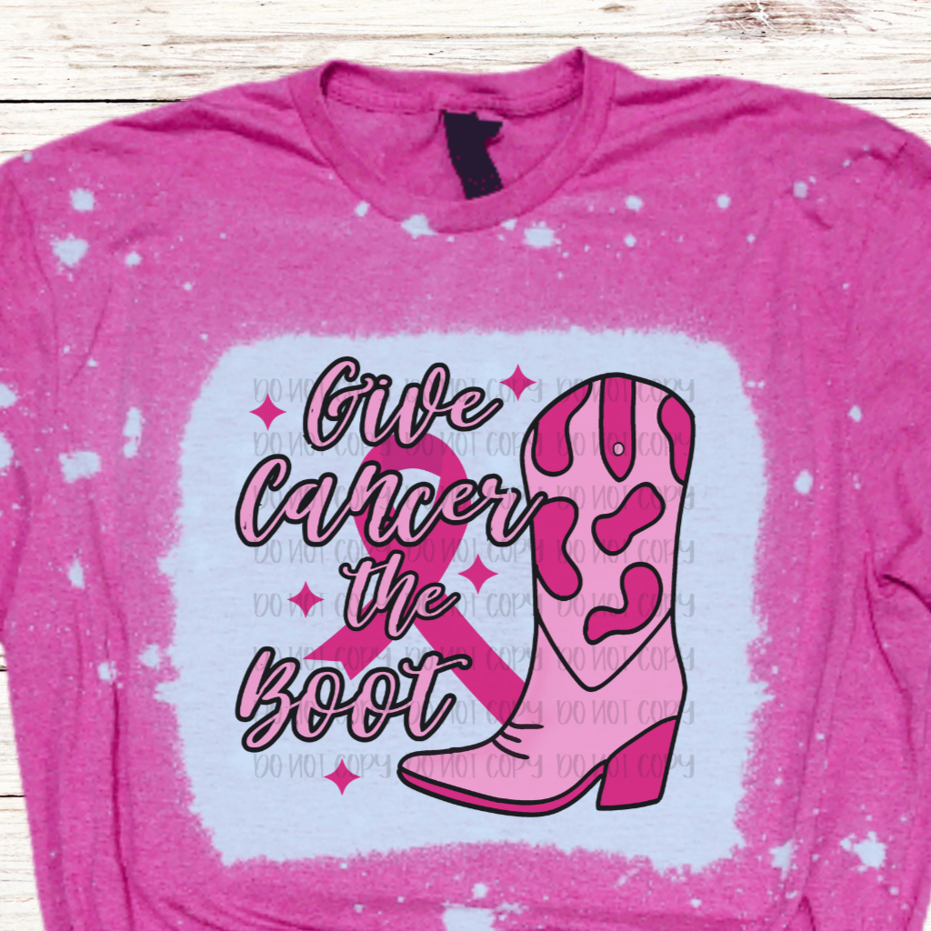 Give Cancer the Boot Bleached Shirt