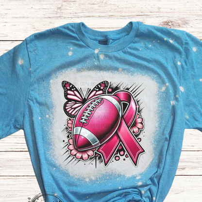 Football Breast Cancer Bleached Shirt