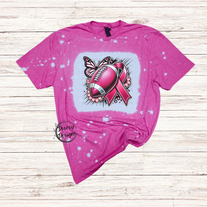 Football Breast Cancer Bleached Shirt