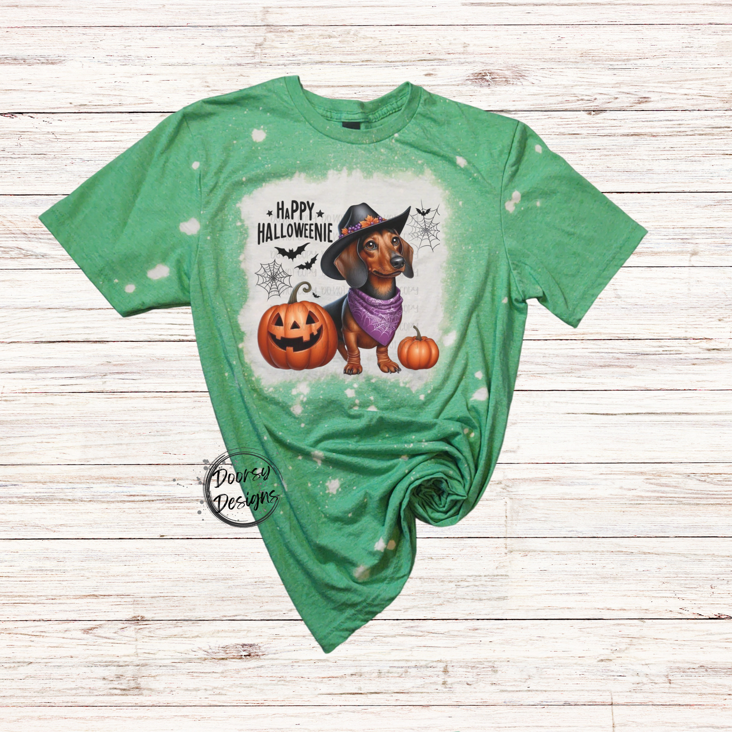 Happy Halloweenie Bleached Halloween Shirt