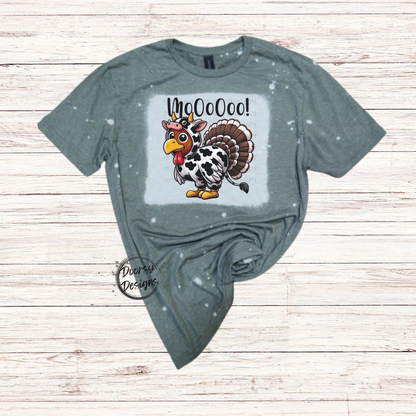 Turkey in Cow Costume Bleached Shirt