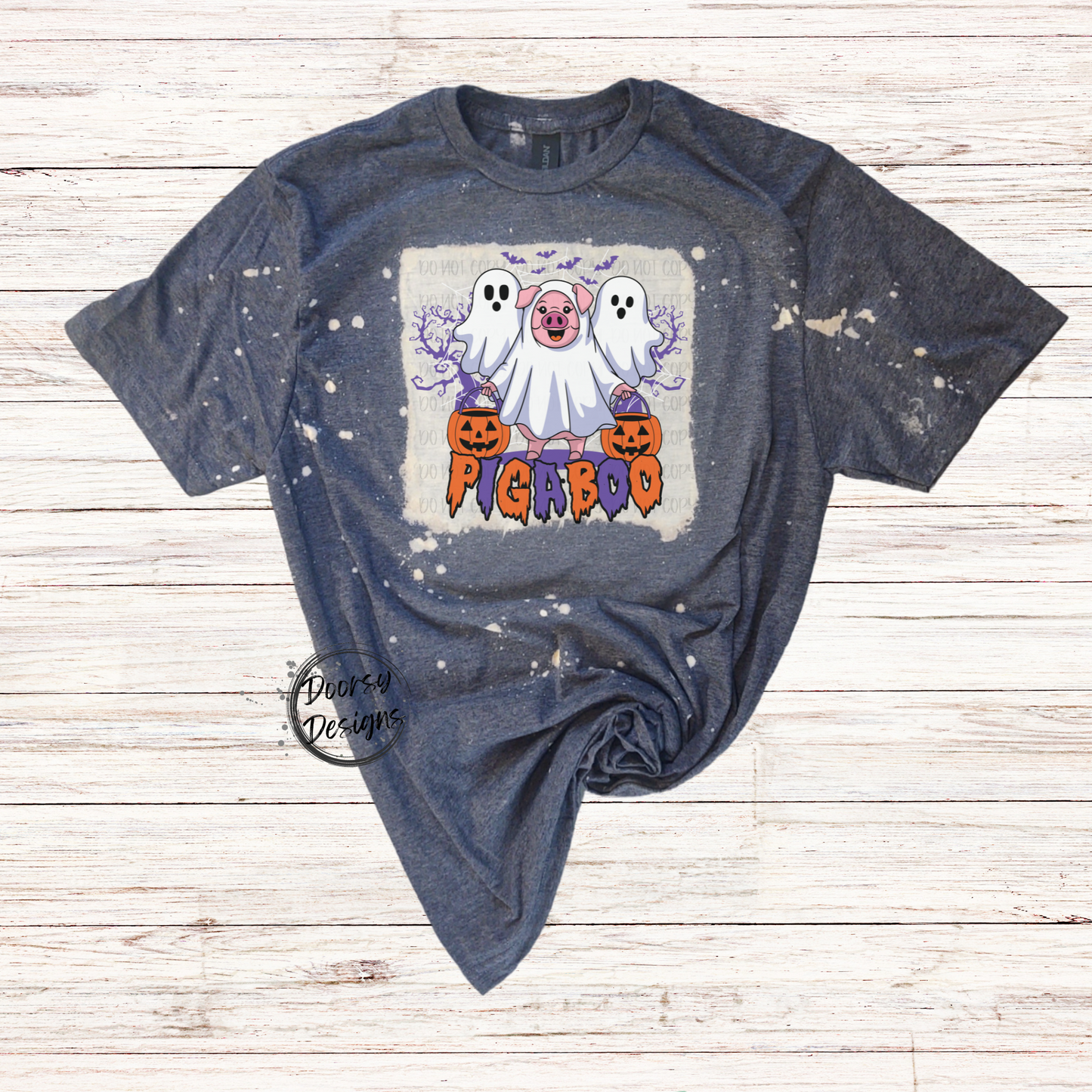 Pig a Boo Bleached Halloween Shirt