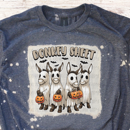 Donkey Sheet Bleached Halloween Shirt