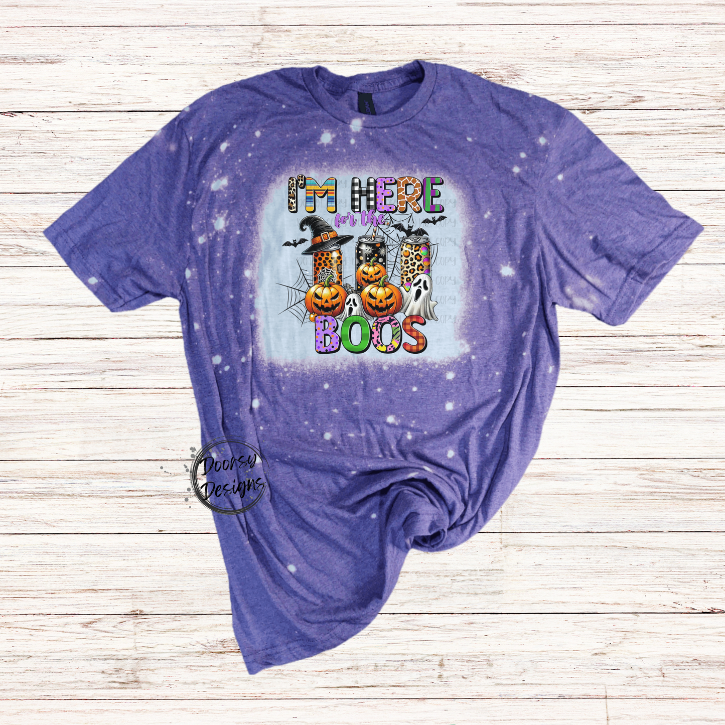 I'm Here for the Boos Bleached Halloween Shirt