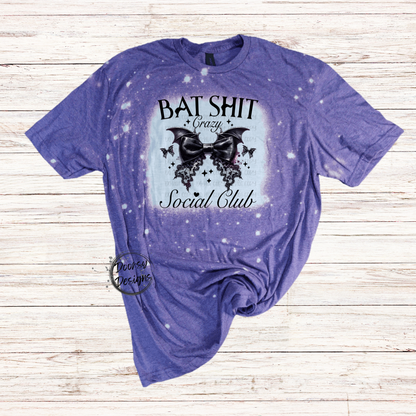 Bat Shit Crazy Bleached Halloween Shirt