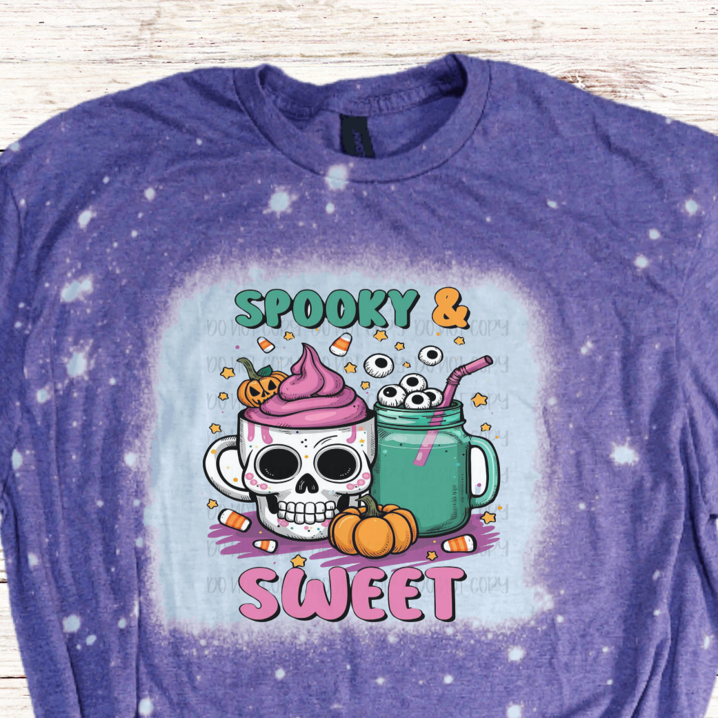 Spooky and Sweet Bleached Shirt with Cocoa Mug