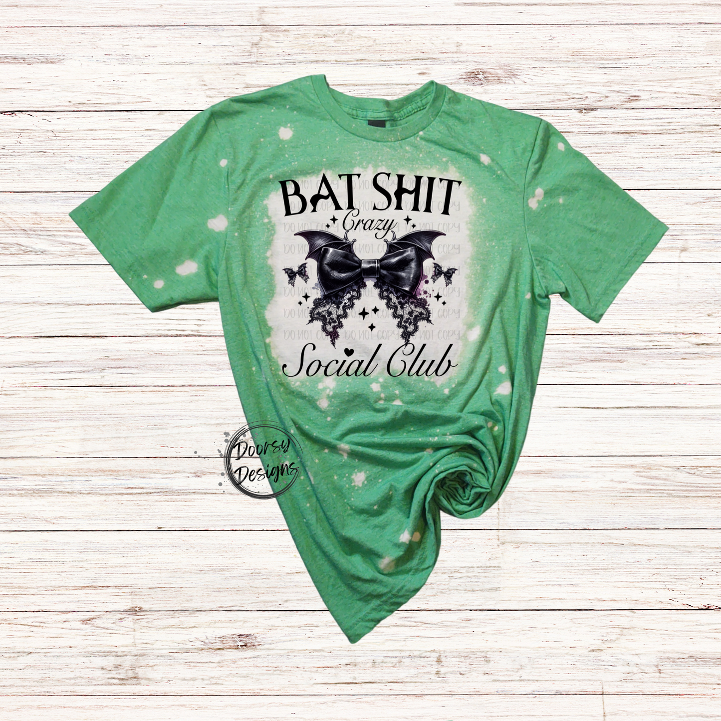 Bat Shit Crazy Bleached Halloween Shirt