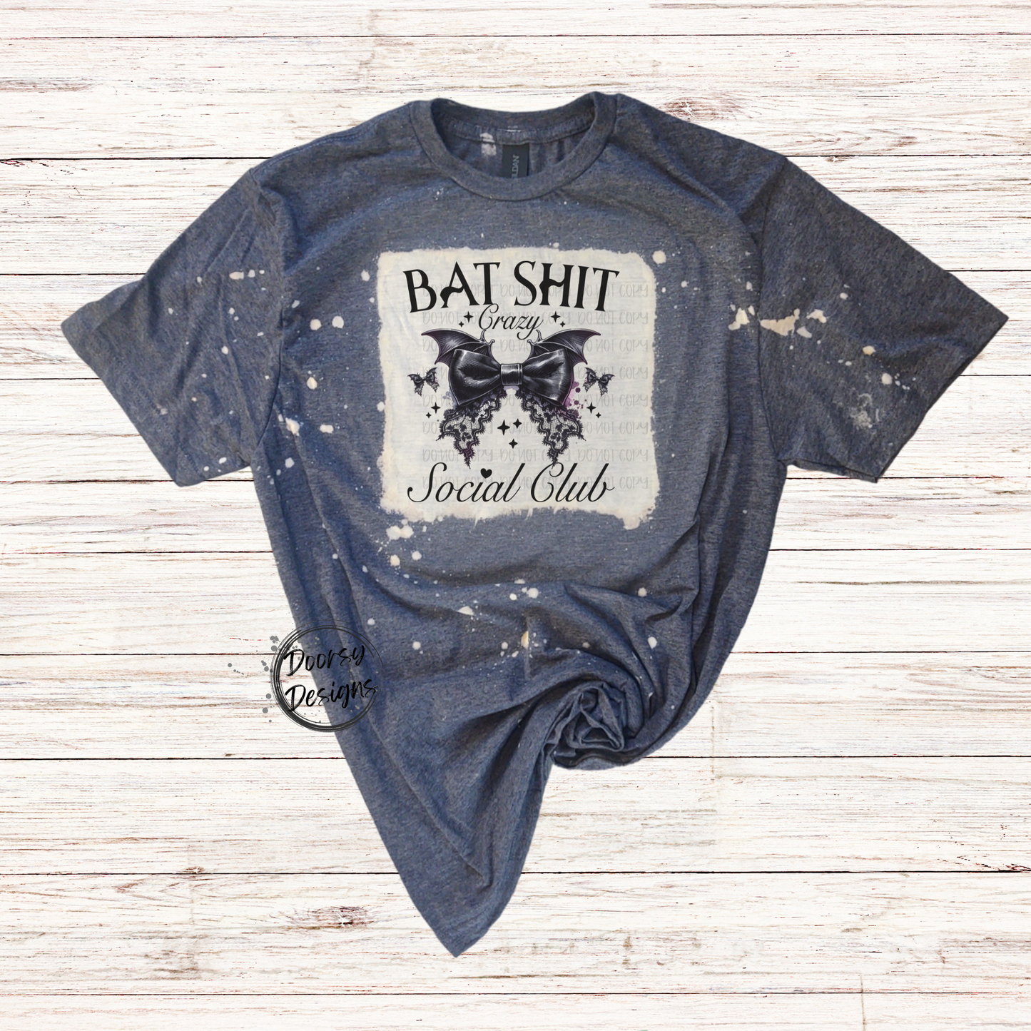 Bat Shit Crazy Bleached Halloween Shirt