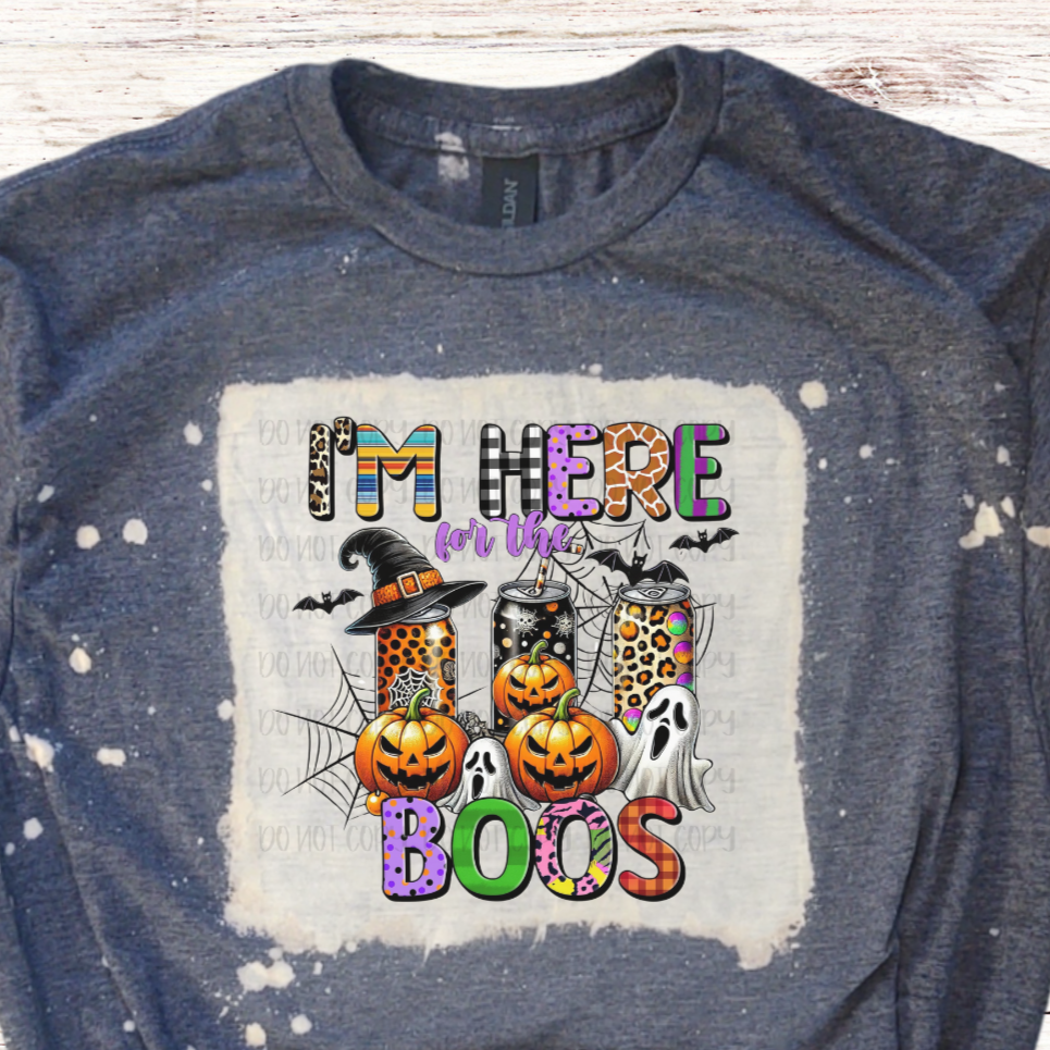 I'm Here for the Boos Bleached Halloween Shirt