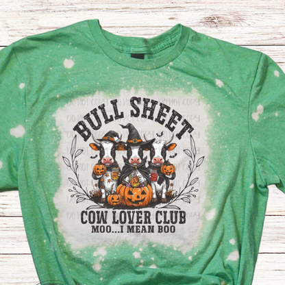 Bull Sheet Cow Lover Club Bleached Halloween Shirt