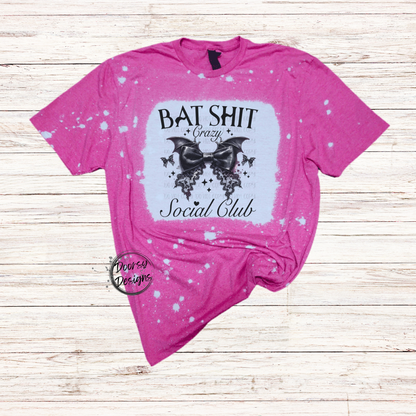 Bat Shit Crazy Bleached Halloween Shirt