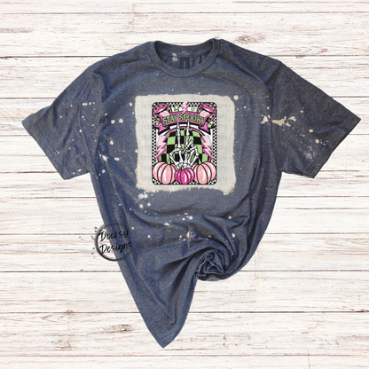 Tarot Card Stay Spooky Bleached Halloween Shirt