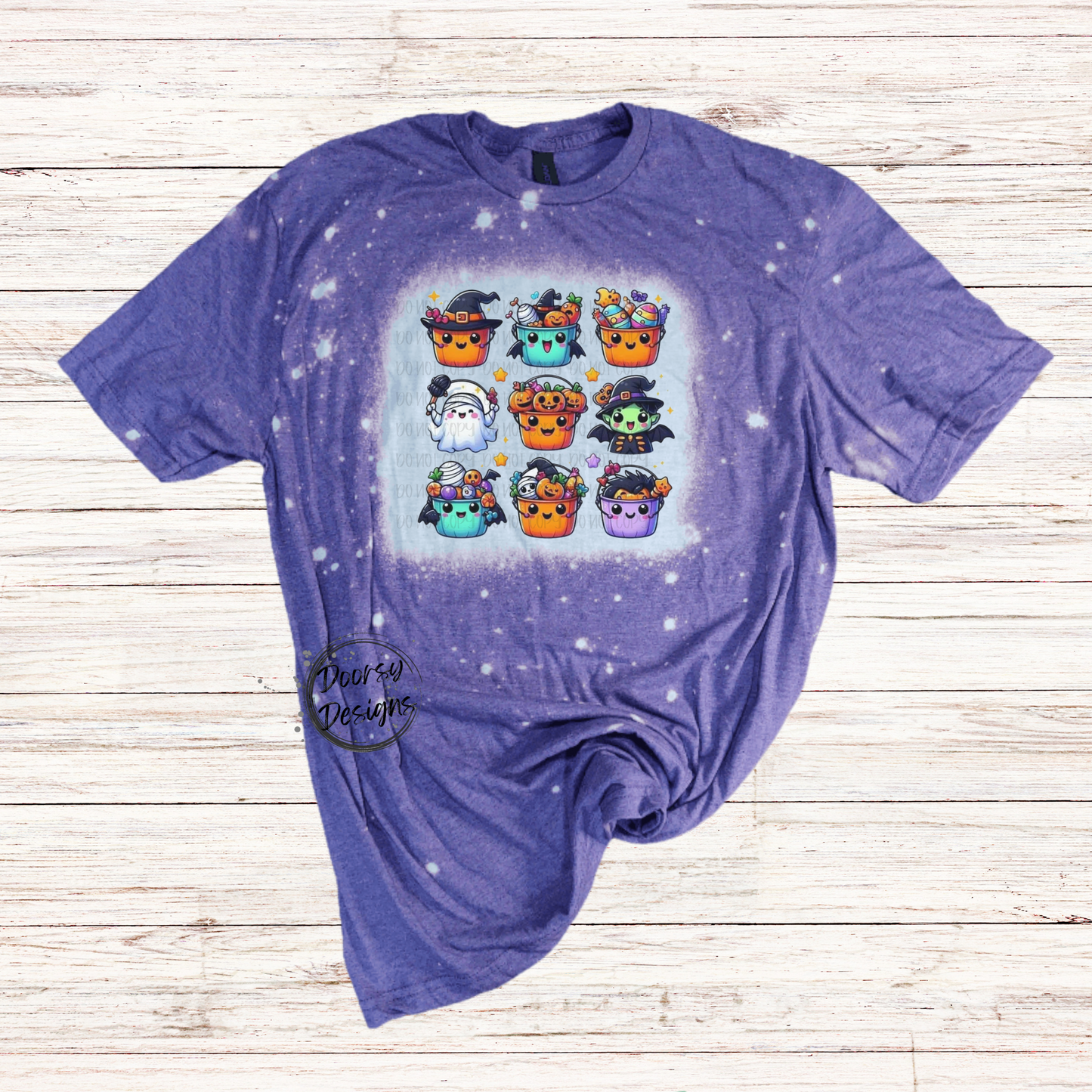 Halloween Candy Buckets Bleached Shirt