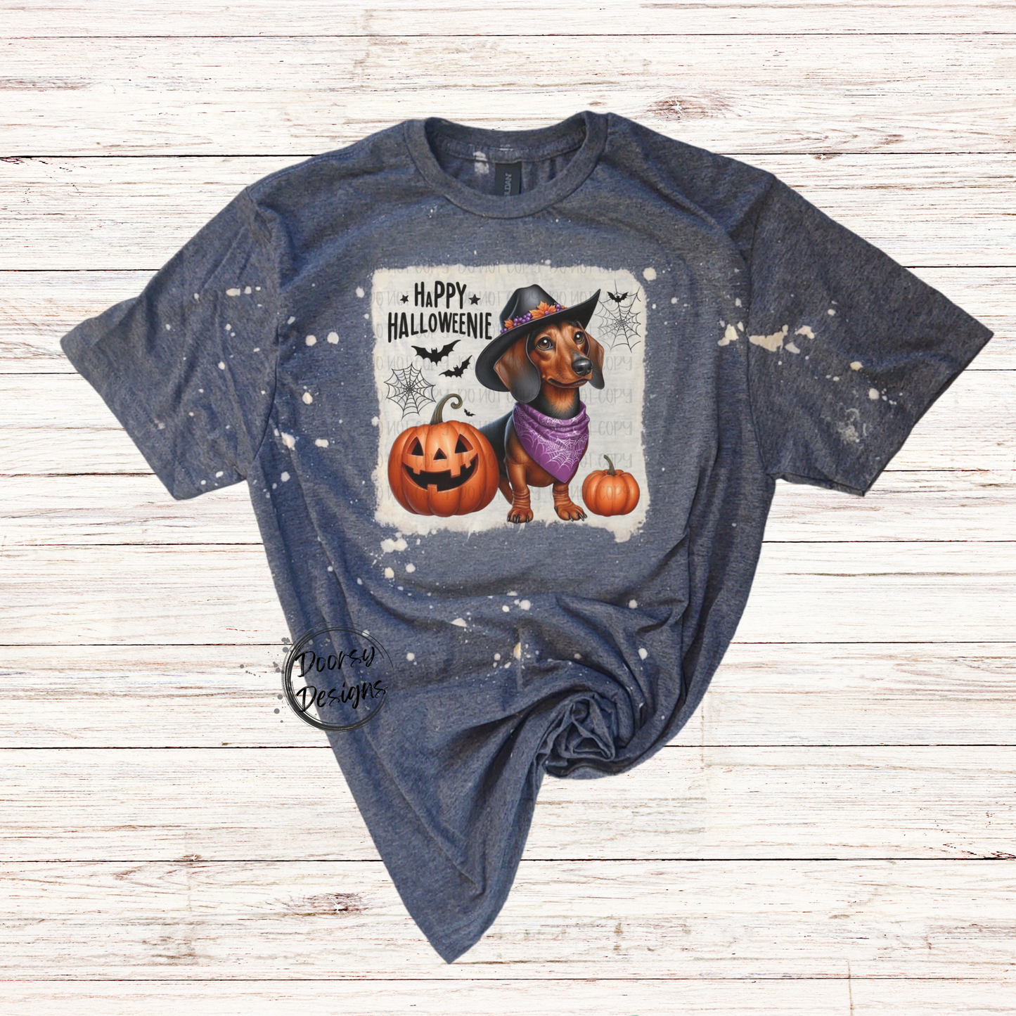 Happy Halloweenie Bleached Halloween Shirt