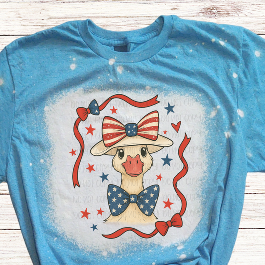Patriotic Goose Bleached 4th of July Shirt