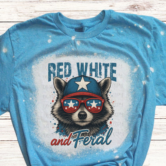 Red White and Feral 4th of July Shirt