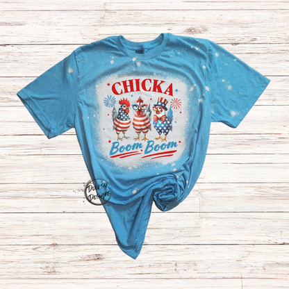Chicka Boom Boom Bleached 4th of July Shirt