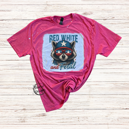 Red White and Feral 4th of July Shirt