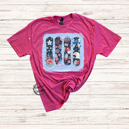 Popsicles and Eagle Bleached 4th of July Shirt