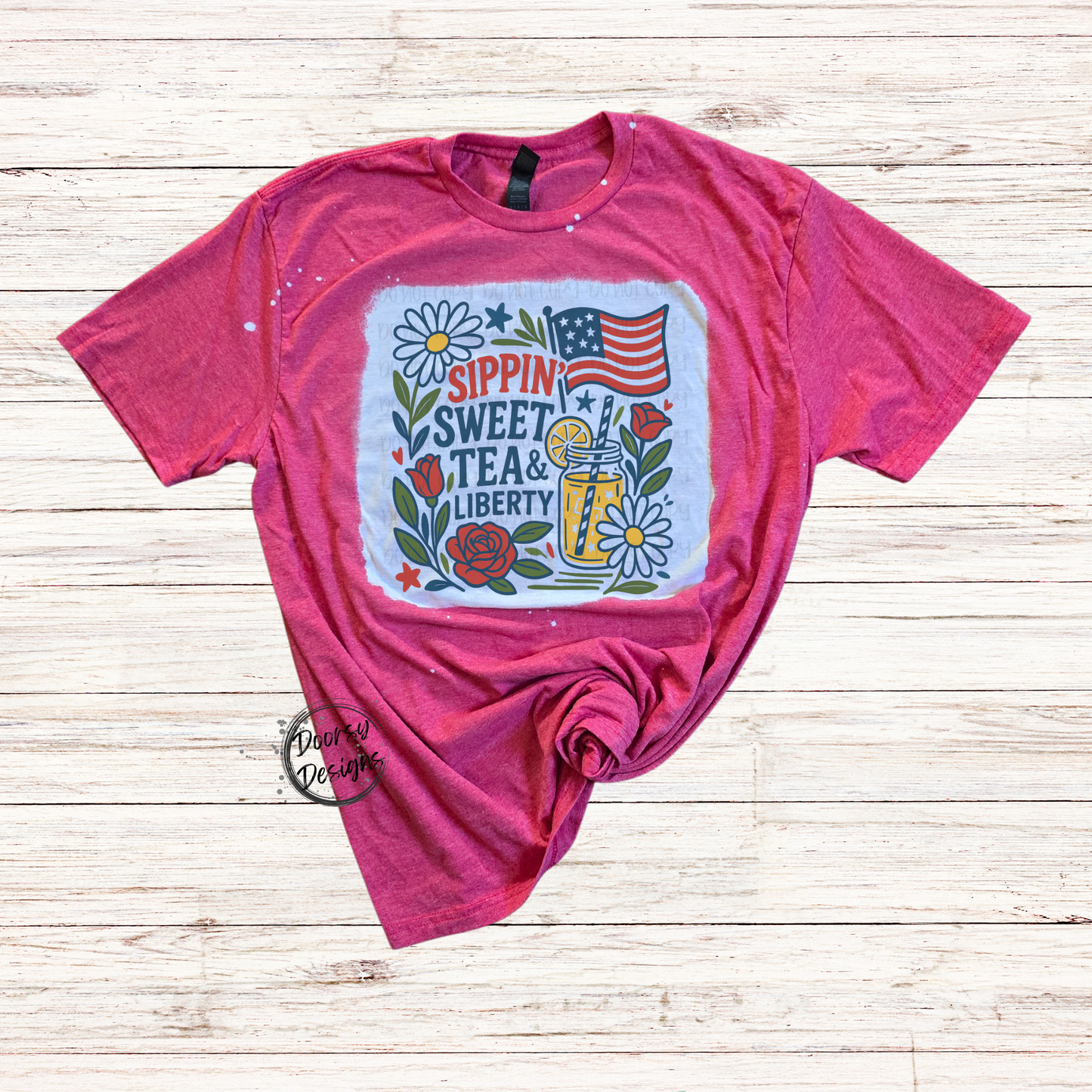 Sweet Tea and Liberty Bleached 4th of July Shirt