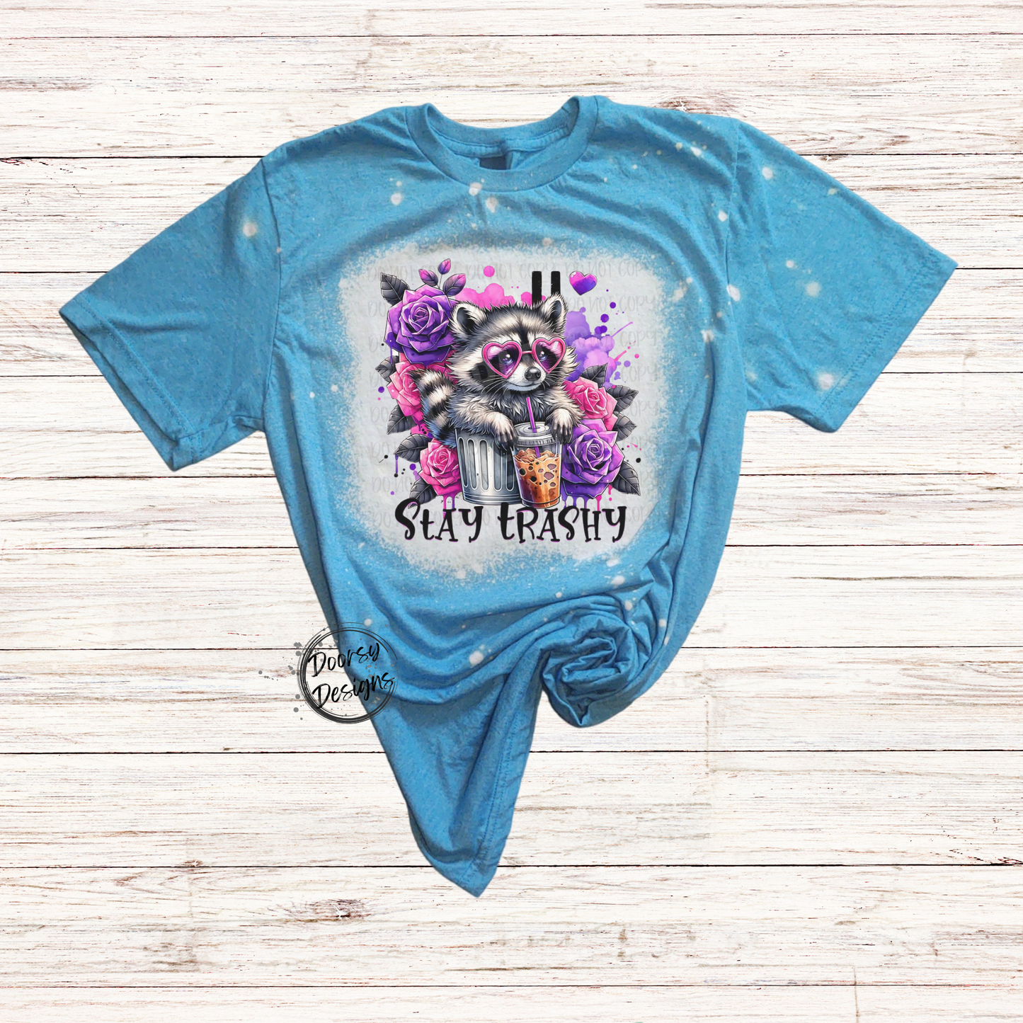 Stay Trashy Raccoon Bleached T-Shirt