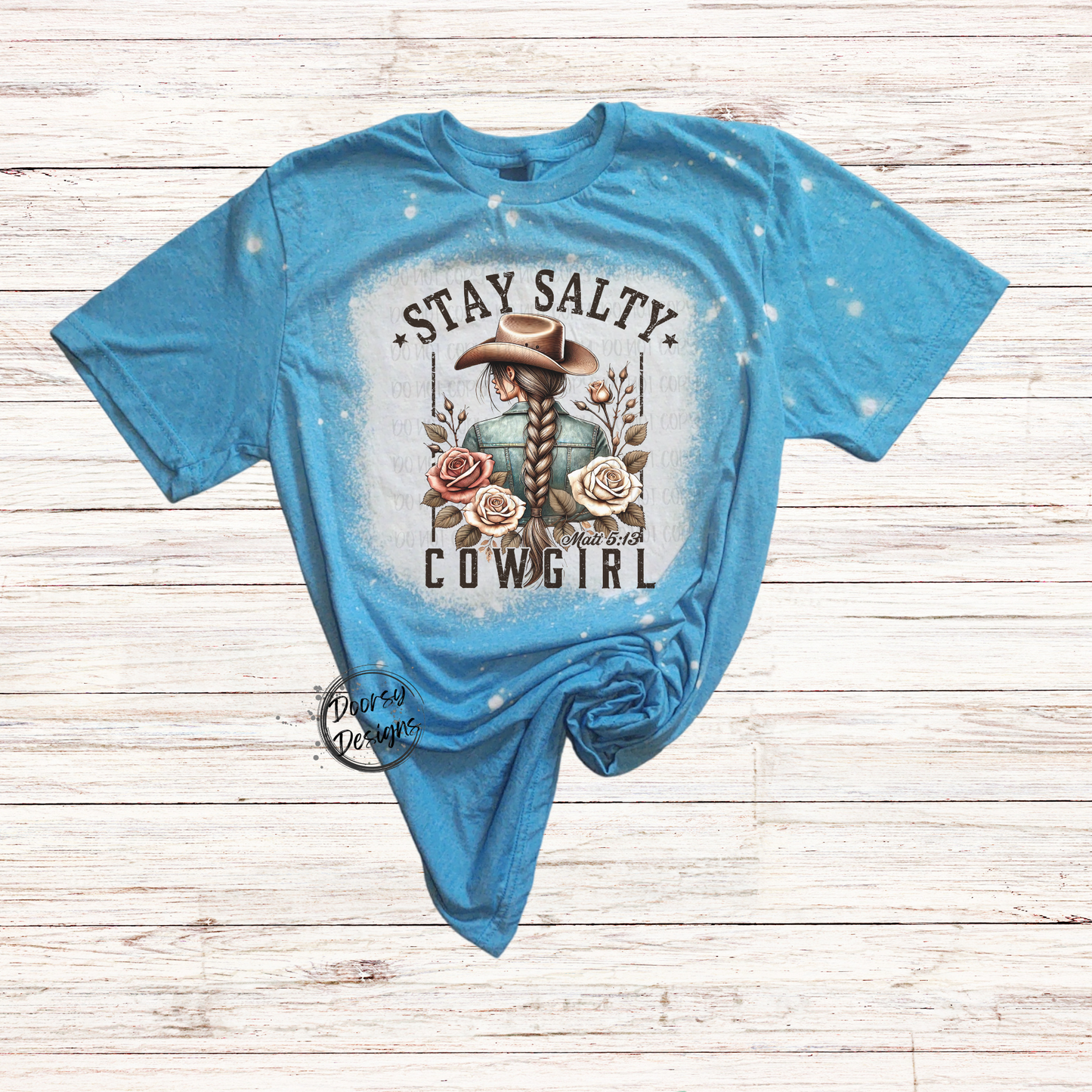 Stay Salty Cowgirl Bleached T-Shirt
