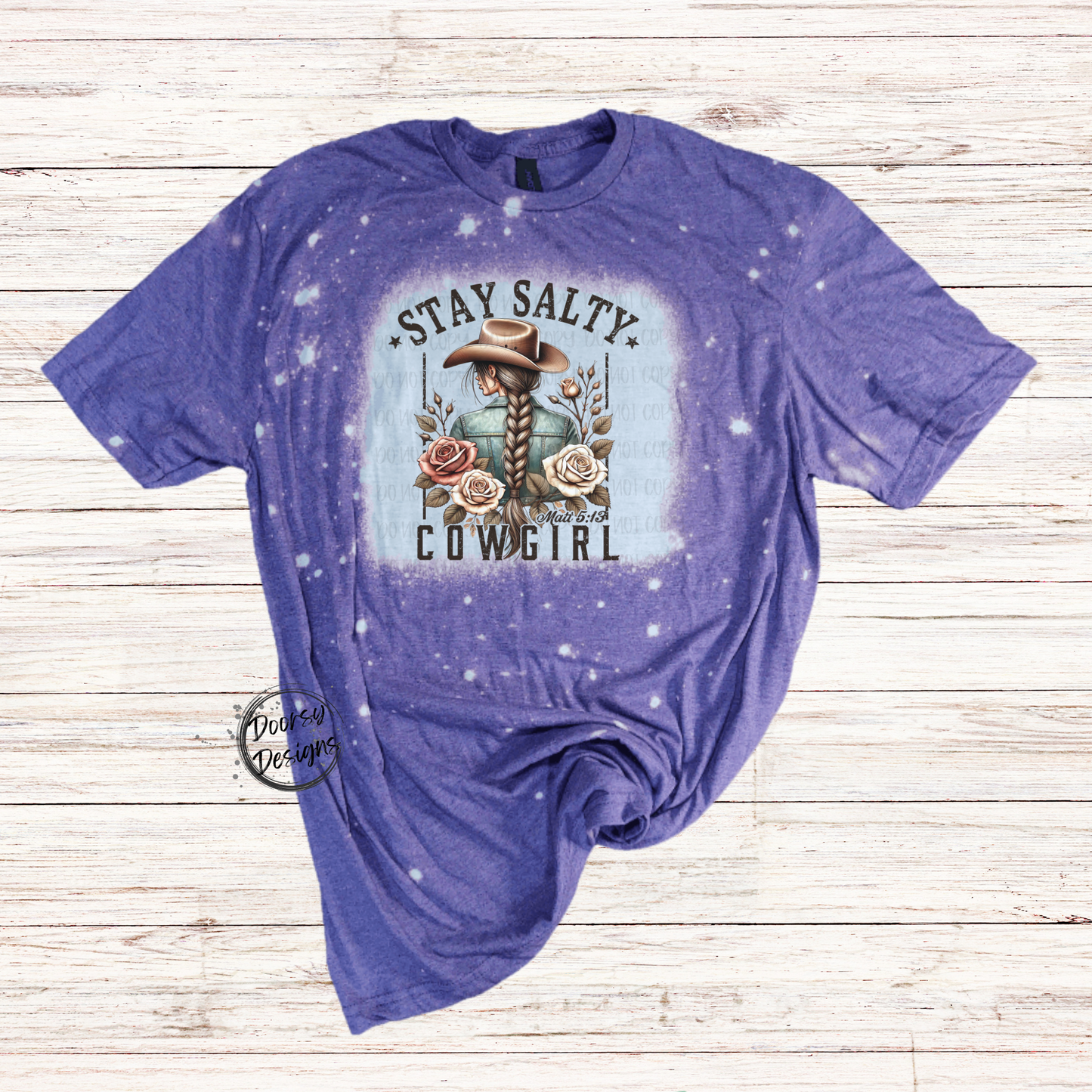 Stay Salty Cowgirl Bleached T-Shirt
