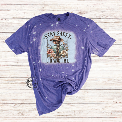Stay Salty Cowgirl Bleached T-Shirt