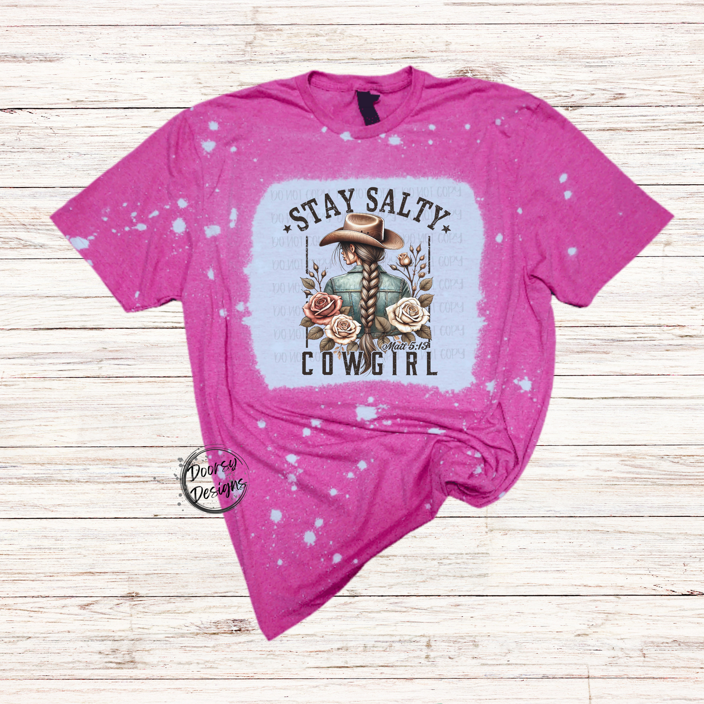 Stay Salty Cowgirl Bleached T-Shirt